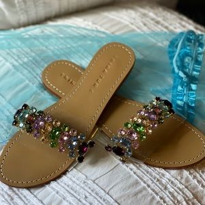 Trina Turk jeweled slides